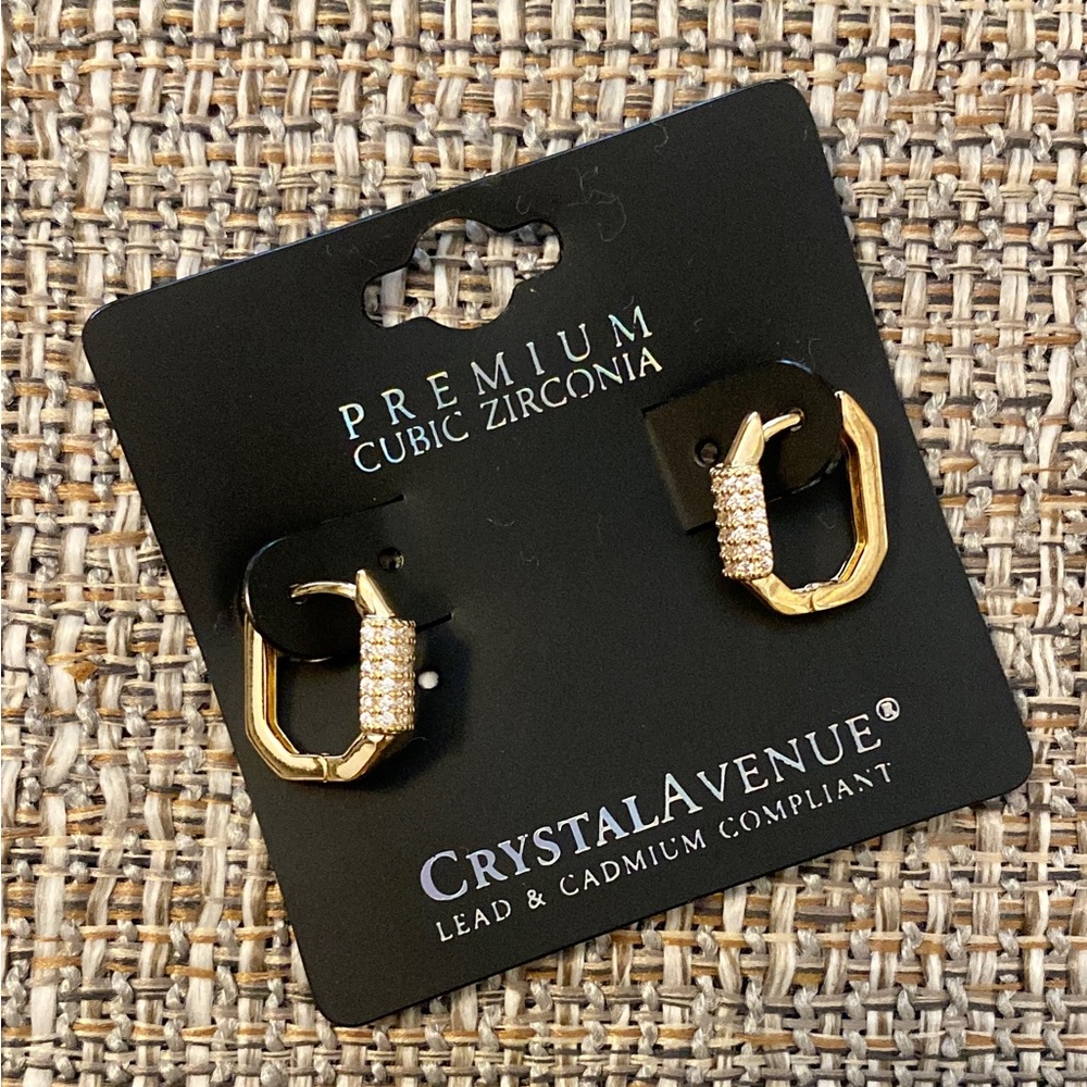 Crystal Avenue Huggie Hoops